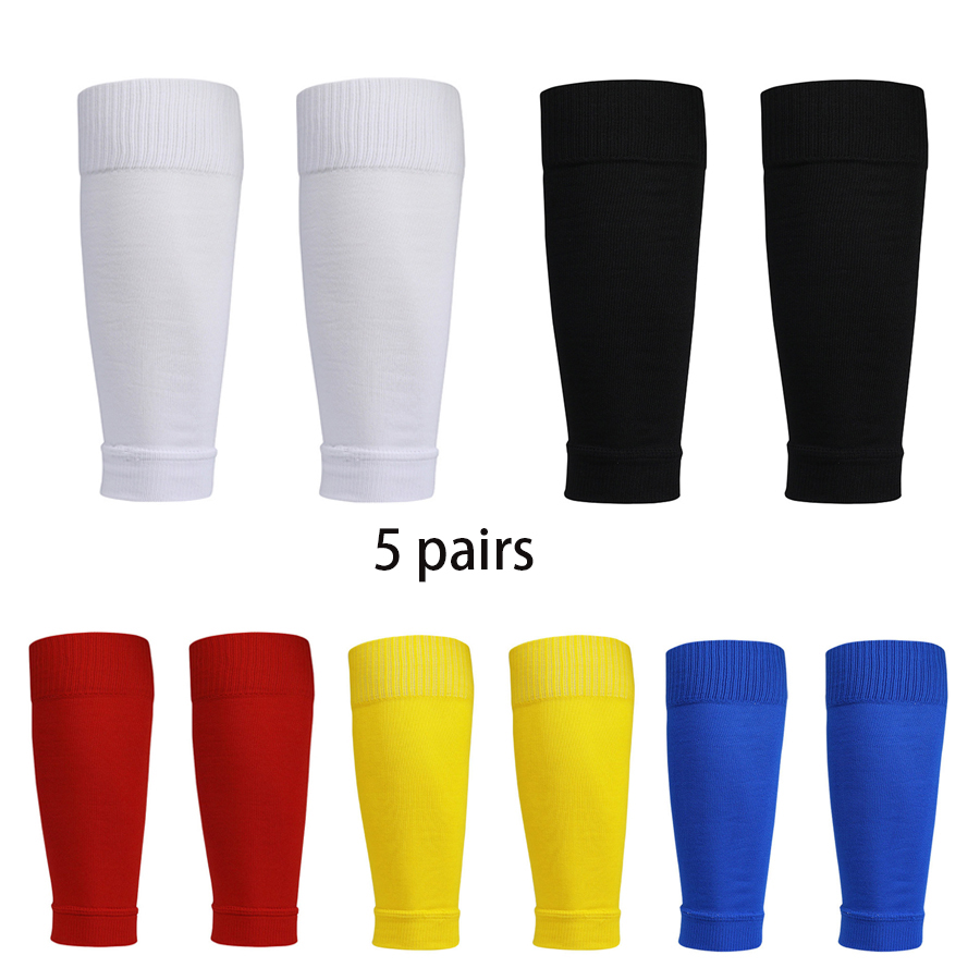 Compression Sleeve Calf - 5 คู่ชายขาบาสเกตบอลฟุตบอลกีฬาถุงเท้าผู้ใหญ่ Shin GUARD การแข่งขัน Professional