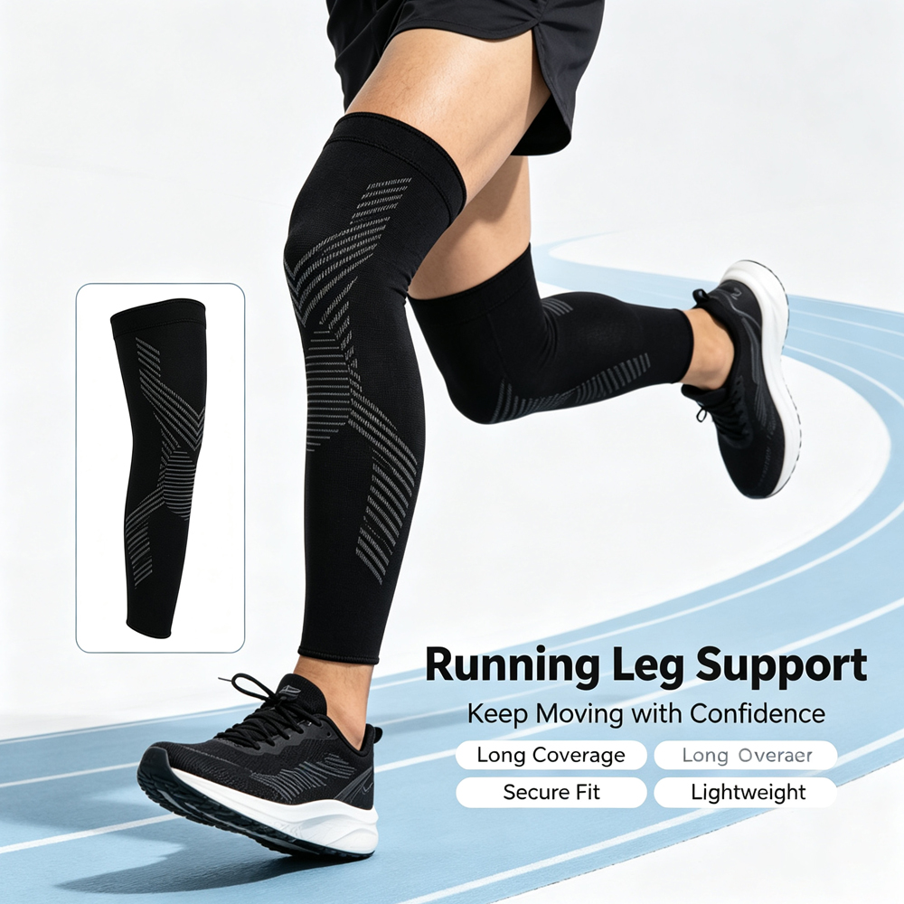 Compression Sleeve Calf - 1/2 ชิ้น ปลอกรัดขาแบบเต็มตัว ปลอกรัดเข่าแบบยาว สำหรับผู้ชายและผู้หญิง เล่นบาสเกตบอล