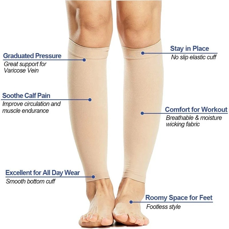 ปลอกรัดน่องแบบไม่มีขอบ 20-30 ม - Compression Sleeve Calf บทวิจารณ์และราคา